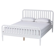 Baxton Studio Lucera Mid-Century White Queen Size Bobbin Bed