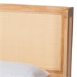 Baxton Studio Glennis Brown Wood Queen Size Platform Bed with Woven Rattan