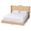 Baxton Studio Glennis Brown Wood Queen Size Platform Bed with Woven Rattan
