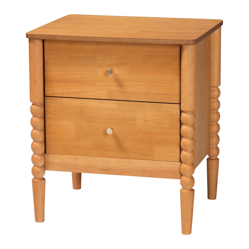 Baxton Studio Lucera Oak Brown Queen Size 3-Piece Bobbin Bedroom Set