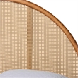 Baxton Studio Wrenley Japandi Oak Brown Wood Queen Bed with Antique Rattan