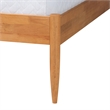Baxton Studio Wrenley Japandi Oak Brown Wood Queen Bed with Antique Rattan