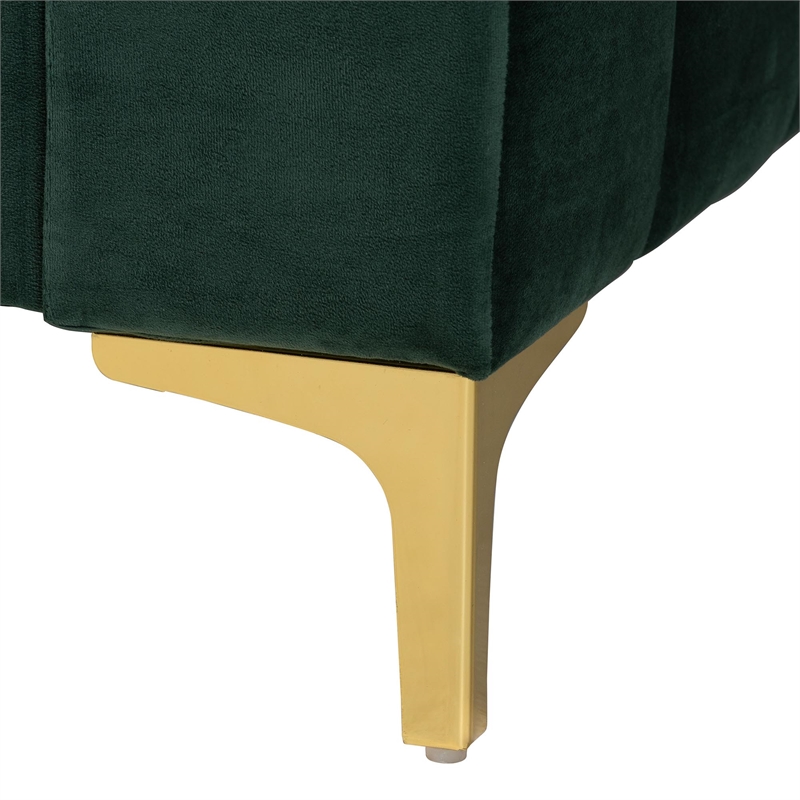Baxton Studio Oksana Emerald Green Velvet and Gold Metal Full Daybed