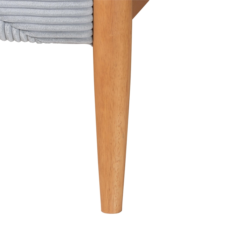 Baxton Studio Taylin Gray Corduroy and Oak Brown Wood Queen 5-Piece Bedroom Set