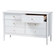 Baxton Studio Lucera Mid-Century White Bobbin Wood 6-Drawer Dresser