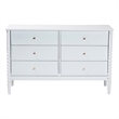 Baxton Studio Lucera Mid-Century White Bobbin Wood 6-Drawer Dresser