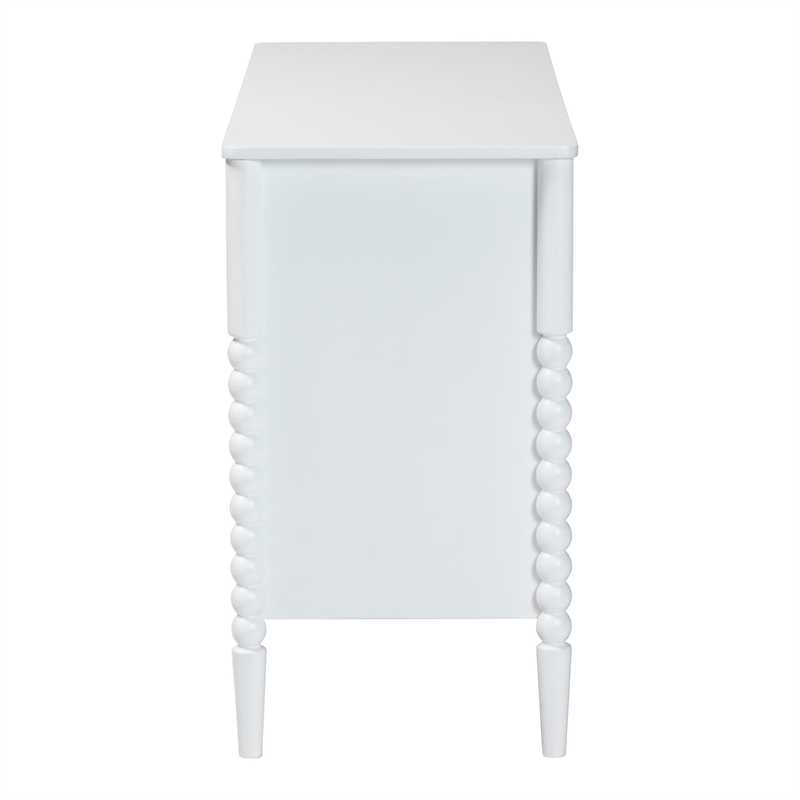 Baxton Studio Lucera Mid-Century White Bobbin Wood 6-Drawer Dresser