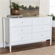 Baxton Studio Lucera Mid-Century White Bobbin Wood 6-Drawer Dresser