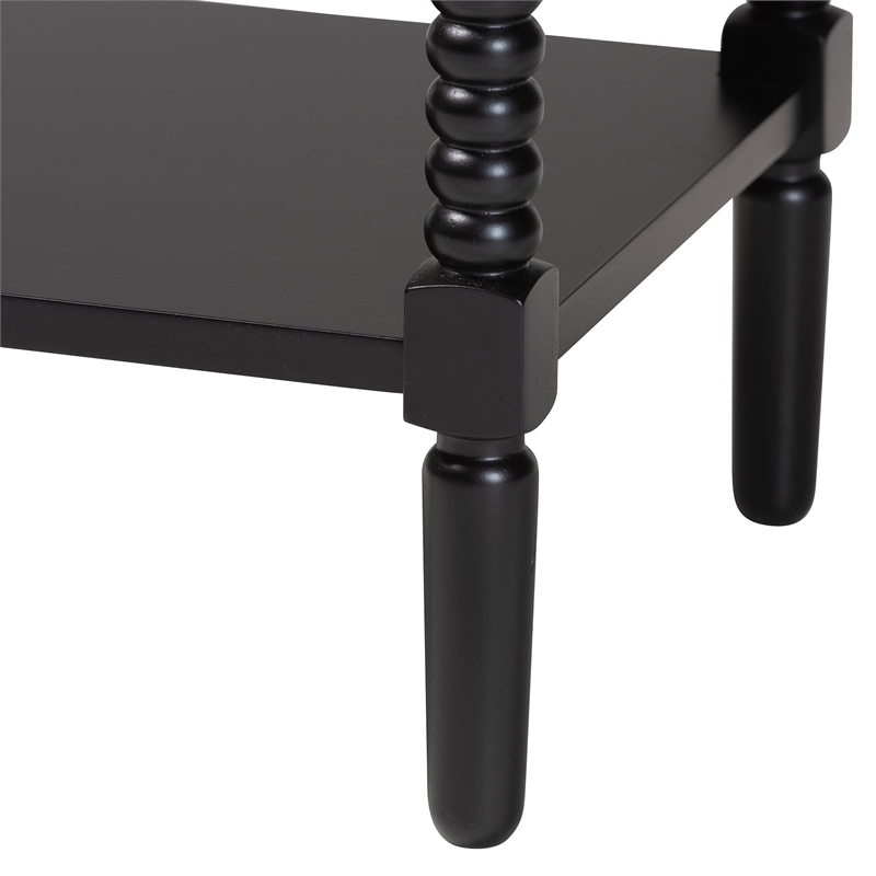 Baxton Studio Braith Farmhouse Black Spindle Wood 1-Drawer Nightstand