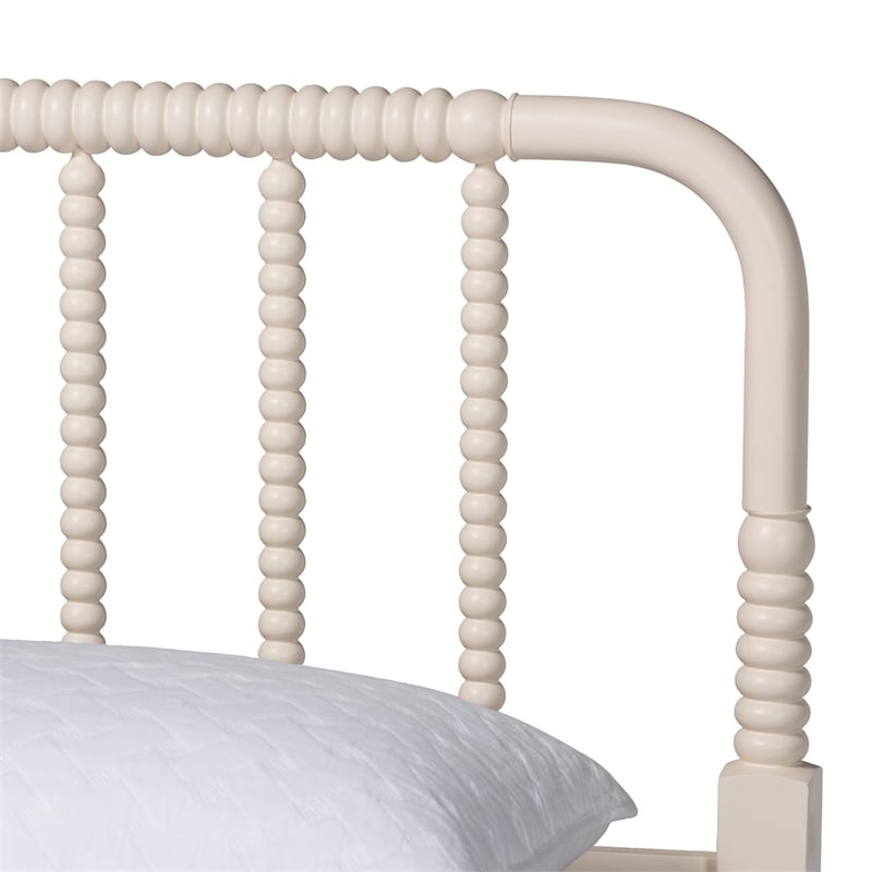 Baxton Studio Braith Farmhouse Ivory Spindle Wood King Size 4-Piece Bedroom Set
