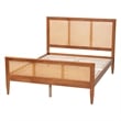 Baxton Studio Walthard Light Walnut King Platform Bed with Woven Rattan
