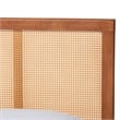 Baxton Studio Walthard Light Walnut King Platform Bed with Woven Rattan