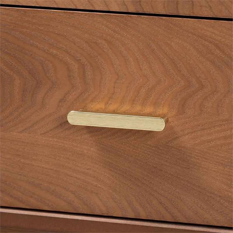 Baxton Studio Mandolin Mid-Century Ash Walnut Wood 2-Drawer Nightstand