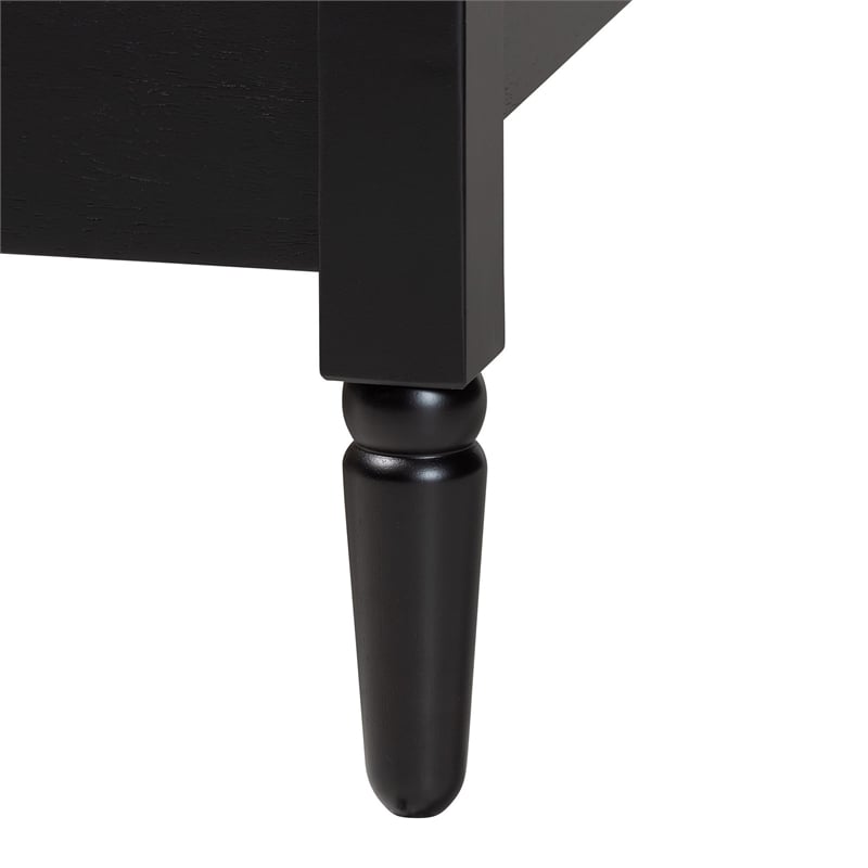 Baxton Studio Braith Farmhouse Black Spindle Wood Queen Size Platform Bed