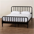 Baxton Studio Braith Farmhouse Black Spindle Wood Queen Size Platform Bed