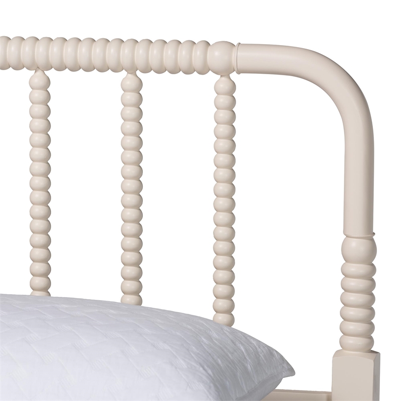 Baxton Studio Braith Farmhouse Ivory Spindle Wood Queen Size Platform Bed