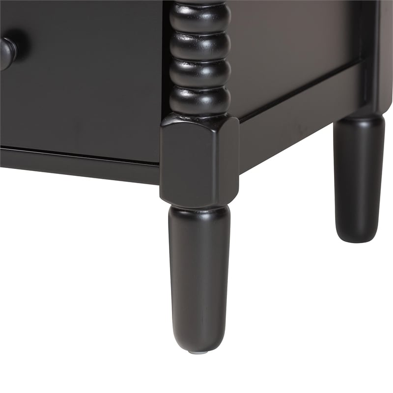 Baxton Studio Braith Farmhouse Black Spindle Wood 5-Drawer Chest