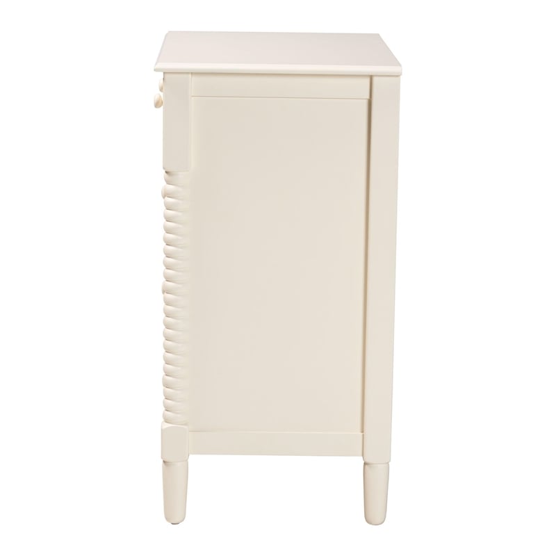 Baxton Studio Braith Farmhouse Ivory Spindle Wood 5-Drawer Chest