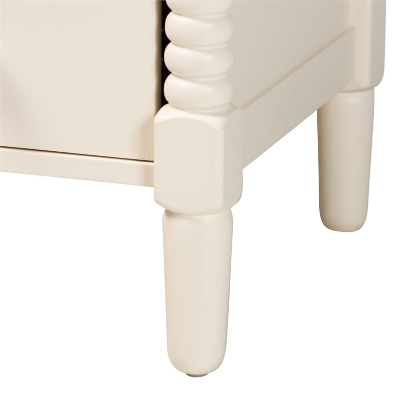 Baxton Studio Braith Farmhouse Ivory Spindle Wood 5-Drawer Chest