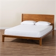 Baxton Studio Aldith Japandi Walnut Brown Toolless Assembly Queen Platform Bed