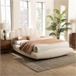 Baxton Studio Grenier Modern Cream Boucle Fabric Queen Size Floating Bed