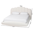 Baxton Studio Grenier Modern Cream Boucle Fabric King Size Floating Bed