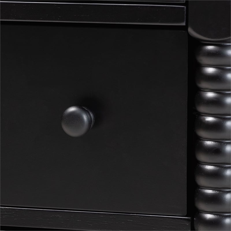 Baxton Studio Braith Farmhouse Black Spindle Wood 7-Drawer Dresser