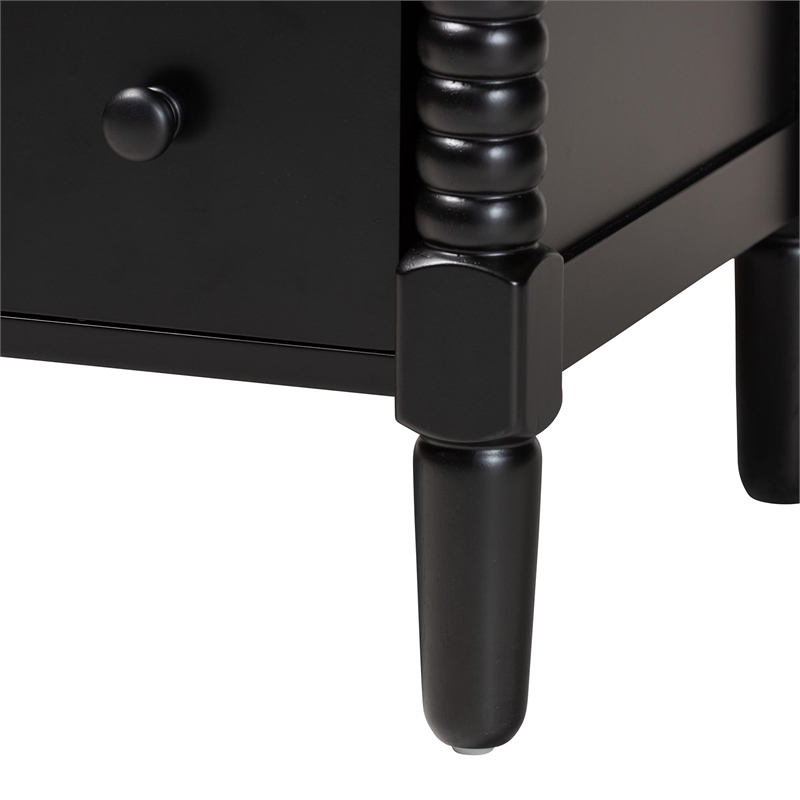 Baxton Studio Braith Farmhouse Black Spindle Wood 7-Drawer Dresser