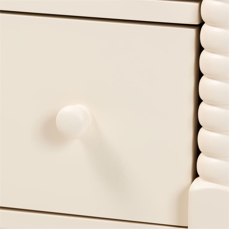 Baxton Studio Braith Farmhouse Ivory Spindle Wood 7-Drawer Dresser