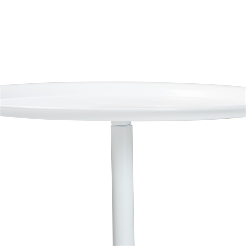 Baxton Studio Webb White Metal Pedestal Side Table Accent Table