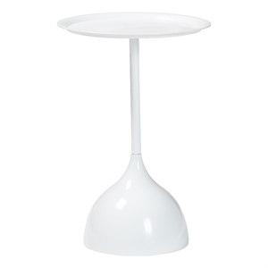 Baxton Studio Webb White Metal Pedestal Side Table Accent Table