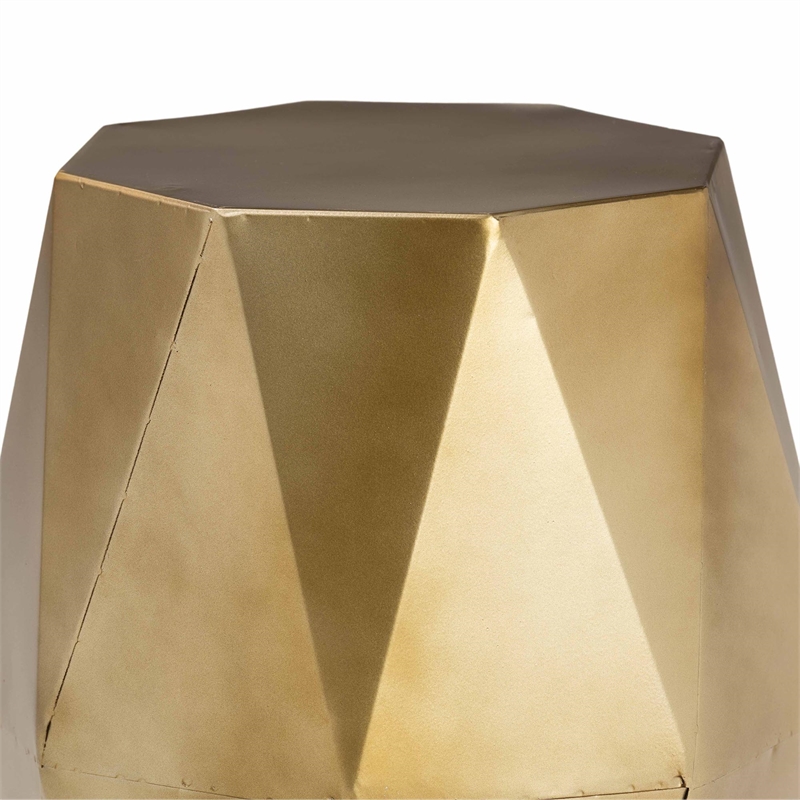 Baxton Studio Salman Geometric Bronze Metal Accent Table