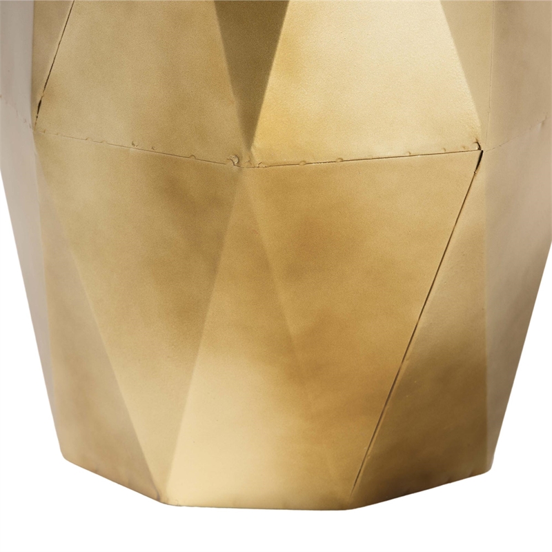 Baxton Studio Salman Geometric Bronze Metal Accent Table