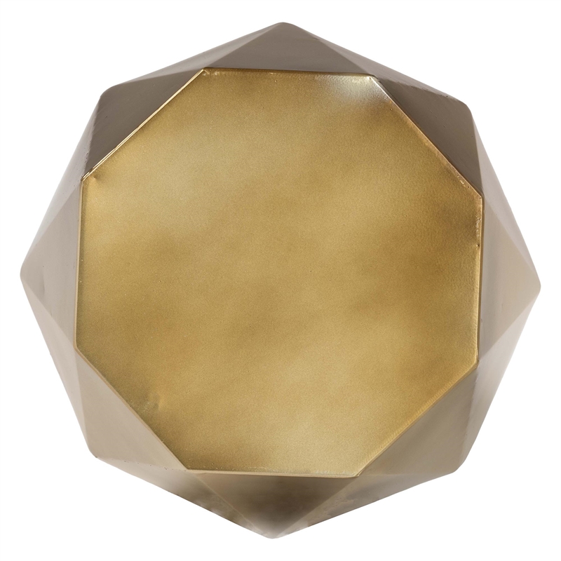 Baxton Studio Salman Geometric Bronze Metal Accent Table
