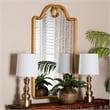 Baxton Studio Elian Gold Wall Mirror with Decorative Top
