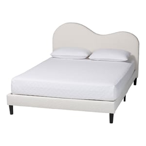 Baxton Studio Dalton Boucle Upholstered Queen Size Platform Bed
