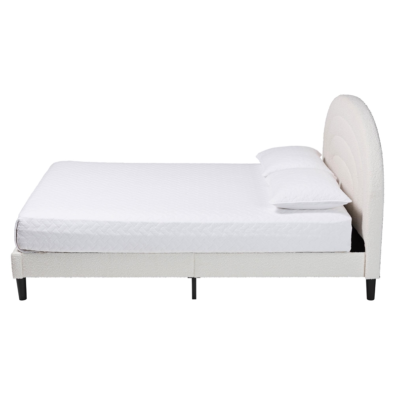 Baxton Studio Pelagia Boucle Upholstered Queen Size Platform Bed