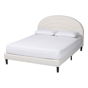 Baxton Studio Pelagia Boucle Upholstered Queen Size Platform Bed