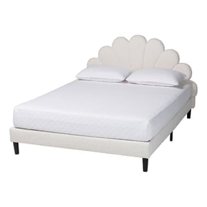 Baxton Studio Albion Boucle Upholstered Queen Size Platform Bed