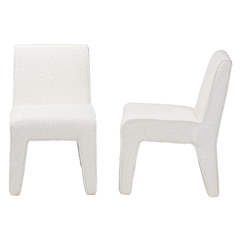 Baxton Studio Helios Boucle Dining Chair Set of 2