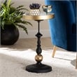 Baxton Studio Javion Round Accent Side Table Black and Gold Metal End Table