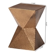 Baxton Studio Pacey Textured Metal Accent Table Geometric Gold Side Table