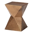 Baxton Studio Pacey Textured Metal Accent Table Geometric Gold Side Table