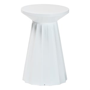 Baxton Studio Ulmer Metal Scalloped Side Table Modern Round Accent Table