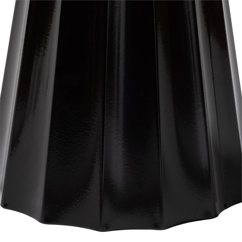 Baxton Studio Ulmer Metal Scalloped Side Table Modern Round Accent Table