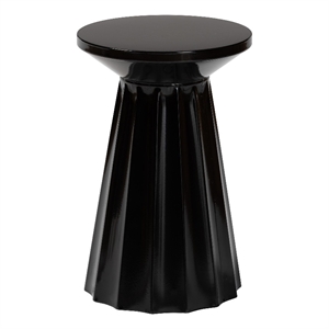 Baxton Studio Ulmer Metal Scalloped Side Table Modern Round Accent Table