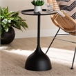 Baxton Studio Webb Black Metal Pedestal Side Table Modern Accent Table