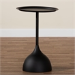 Baxton Studio Webb Black Metal Pedestal Side Table Modern Accent Table