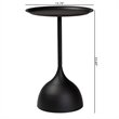 Baxton Studio Webb Black Metal Pedestal Side Table Modern Accent Table