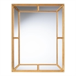 Baxton Studio Iskra Rectangular Mirror with Antique Goldleaf Frame - Wall Accent
